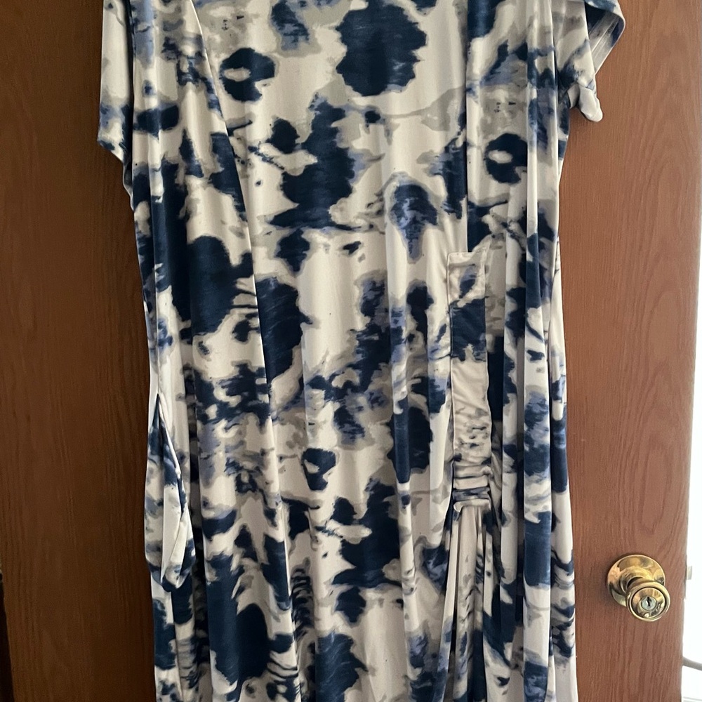Elegant Blue and White Women's Dress